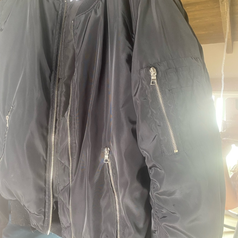 Bomber Jacket, Walter Baker brand, black xs, lightly used. - Picture 2 of 4